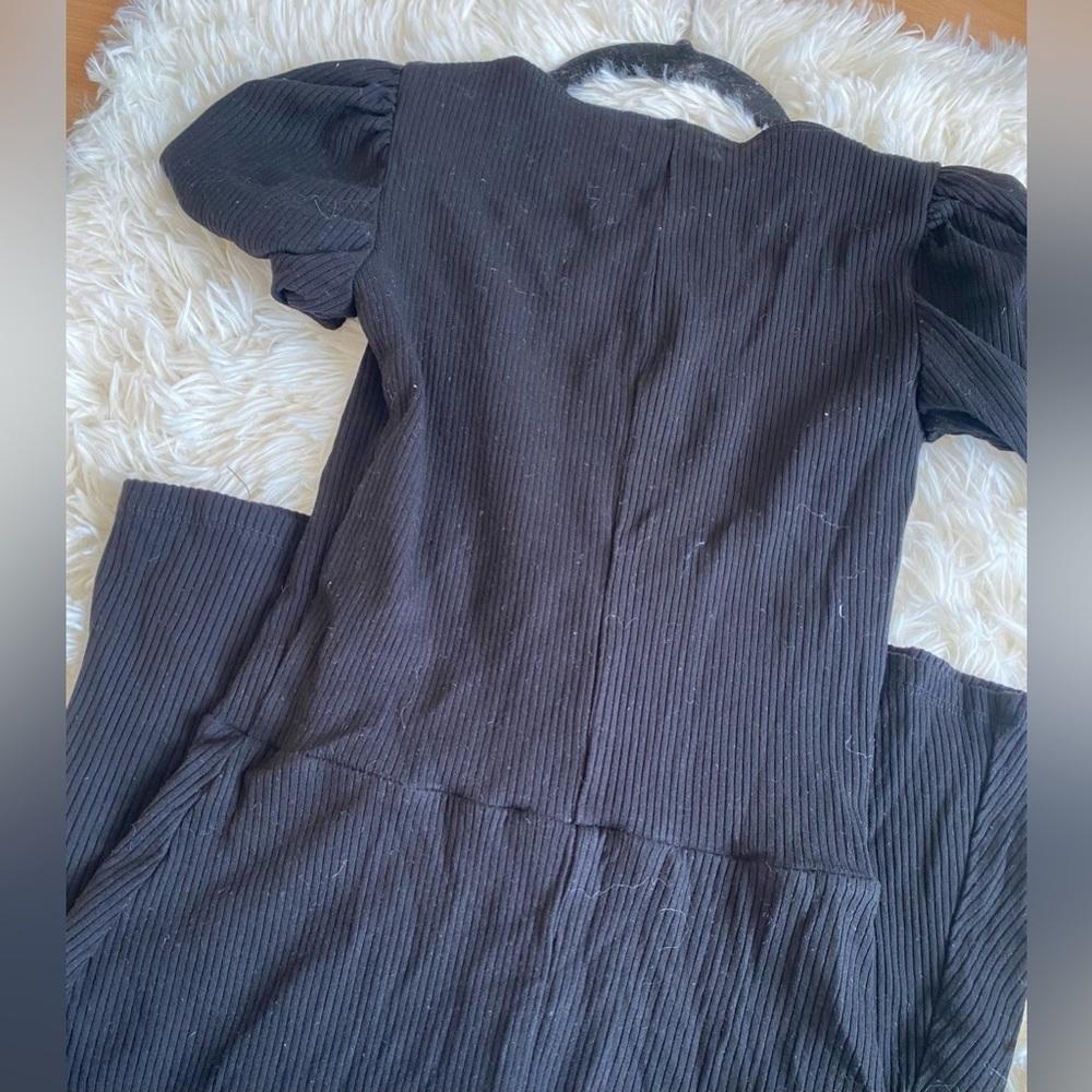Reformation Black Ribbed Mini Dress - Picture 7 of 8